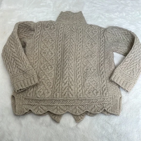 Inis Crafts 100% merino wool zippered cardigan made in Ireland size S - Picture 5 of 16